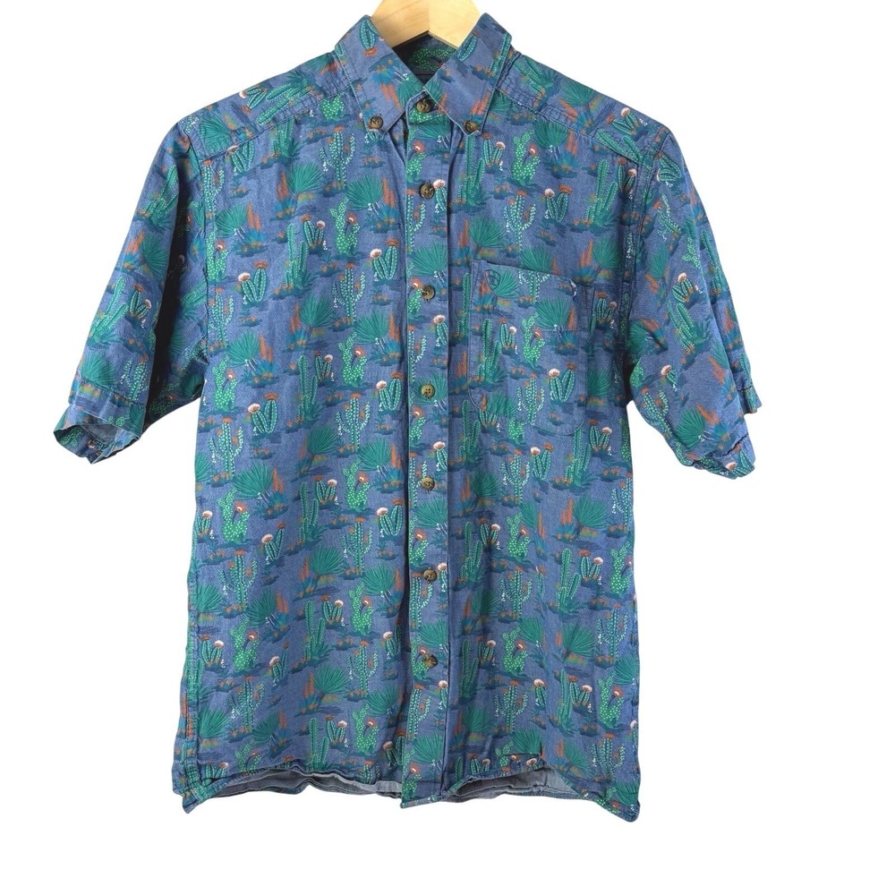Ariat XS All Over Print Cactus Western Button Up Shirt Cowboy Rodeo